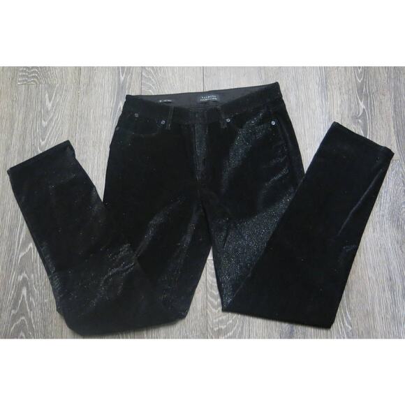TALBOTS Flawless Five Pocket Slim Ankle Corduroy Pants Size 4 Sparkles Black - Picture 1 of 12